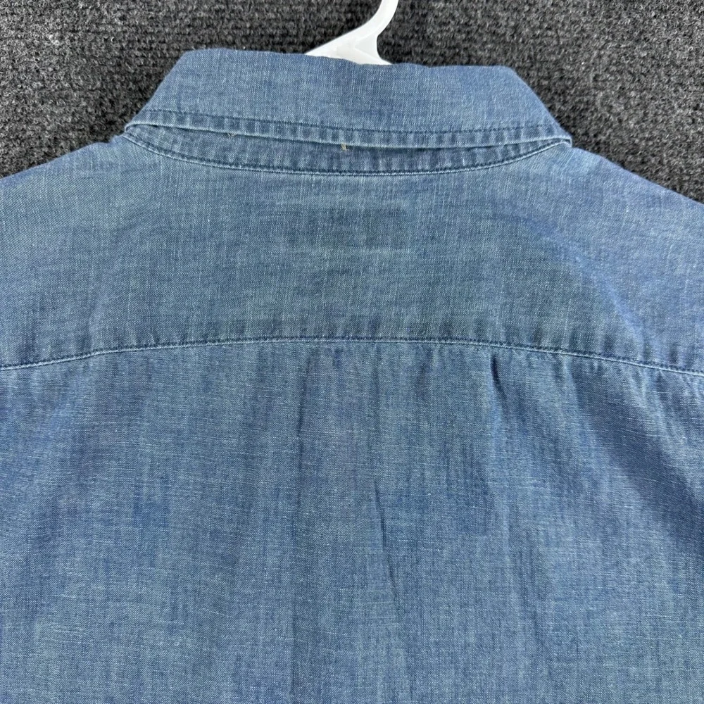 Banana Republic Mens‎ XL Blue Chambray Short Sleeve Button Down Untucked Shirt